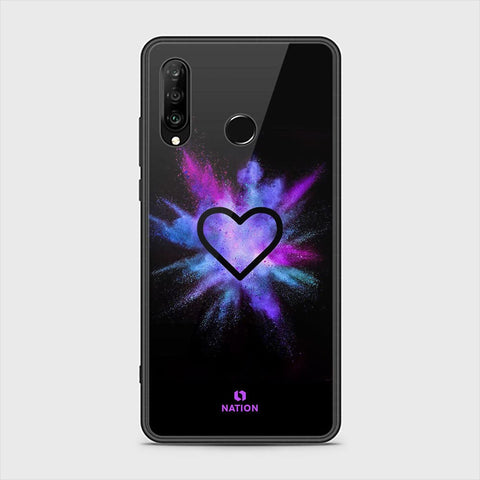 Huawei P30 lite Cover - Onation Heart Series - HQ Ultra Shine Premium Infinity Glass Soft Silicon Borders Case