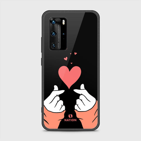 Huawei P40 Pro Cover- Onation Heart Series - HQ Ultra Shine Premium Infinity Glass Soft Silicon Borders Case