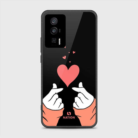 Xiaomi Poco F5 Pro Cover- Onation Heart Series - HQ Ultra Shine Premium Infinity Glass Soft Silicon Borders Case