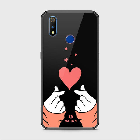 Realme 3 Cover - Onation Heart Series - HQ Ultra Shine Premium Infinity Glass Soft Silicon Borders Case