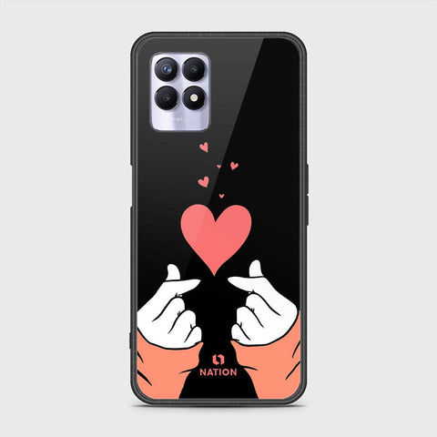 Realme 8i Cover - Onation Heart Series - HQ Ultra Shine Premium Infinity Glass Soft Silicon Borders Case