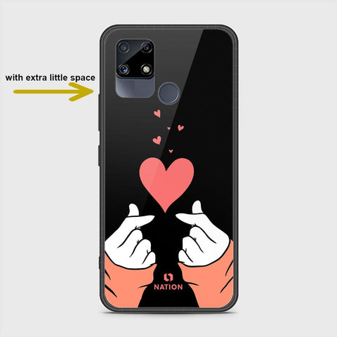 Realme C12 Cover- Onation Heart Series - HQ Ultra Shine Premium Infinity Glass Soft Silicon Borders Case