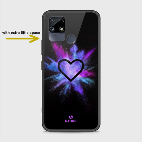 Realme C15 Cover- Onation Heart Series - HQ Ultra Shine Premium Infinity Glass Soft Silicon Borders Case