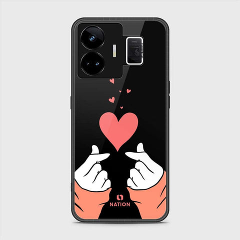 Realme GT3 Cover- Onation Heart Series - HQ Ultra Shine Premium Infinity Glass Soft Silicon Borders Case