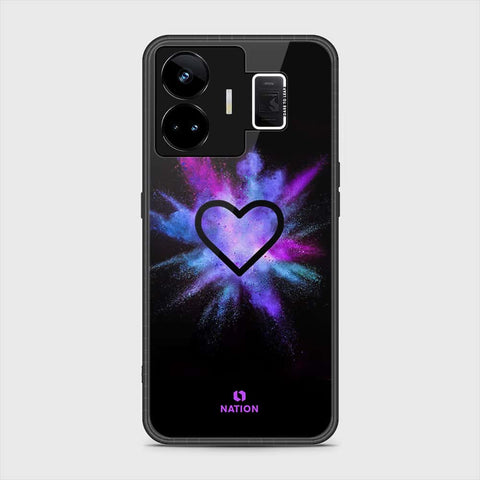 Realme GT3 Cover- Onation Heart Series - HQ Ultra Shine Premium Infinity Glass Soft Silicon Borders Case