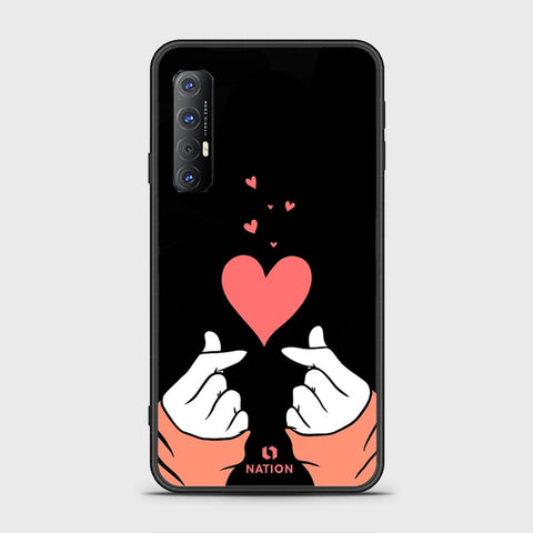 Oppo Reno 3 Pro 5G Cover - Onation Heart Series - HQ Ultra Shine Premium Infinity Glass Soft Silicon Borders Case