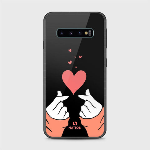 Samsung Galaxy S10 5G Cover- Onation Heart Series - HQ Ultra Shine Premium Infinity Glass Soft Silicon Borders Case