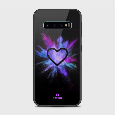 Samsung Galaxy S10 5G Cover- Onation Heart Series - HQ Ultra Shine Premium Infinity Glass Soft Silicon Borders Case