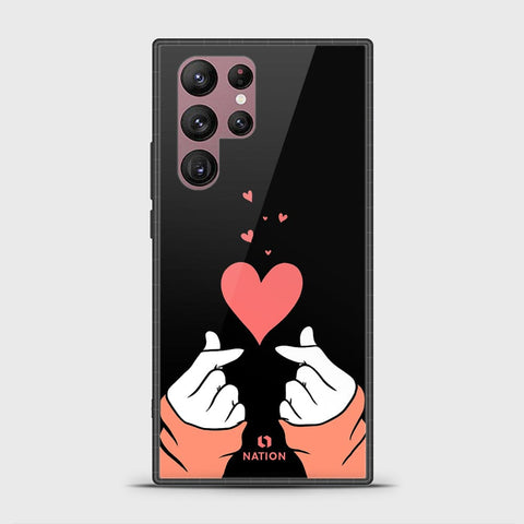Samsung Galaxy S22 Ultra 5G Cover - Onation Heart Series - HQ Ultra Shine Premium Infinity Glass Soft Silicon Borders Case g31