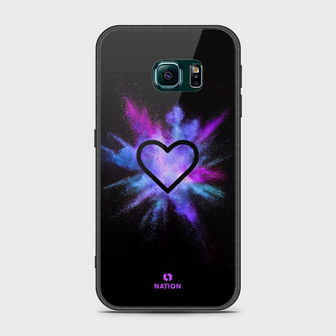 Samsung Galaxy S6 Edge Cover- Onation Heart Series - HQ Ultra Shine Premium Infinity Glass Soft Silicon Borders Case