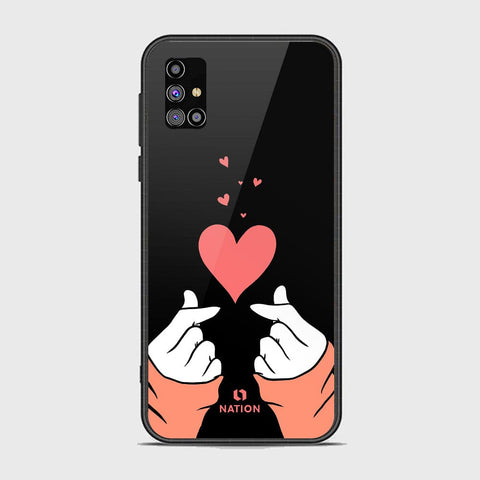 Samsung Galaxy M31s Cover - Onation Heart Series - HQ Ultra Shine Premium Infinity Glass Soft Silicon Borders Case