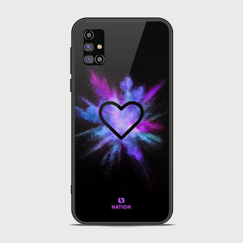 Samsung Galaxy M31s Cover - Onation Heart Series - HQ Ultra Shine Premium Infinity Glass Soft Silicon Borders Case