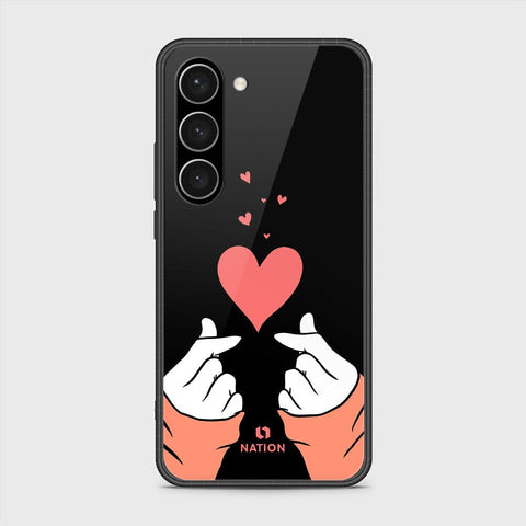 Samsung Galaxy S23 Plus 5G Cover- Onation Heart Series - HQ Ultra Shine Premium Infinity Glass Soft Silicon Borders Case