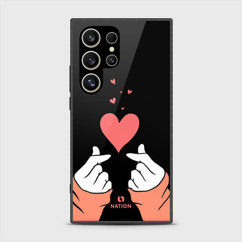 Samsung Galaxy S24 Ultra Cover- Onation Heart Series - HQ Ultra Shine Premium Infinity Glass Soft Silicon Borders Case