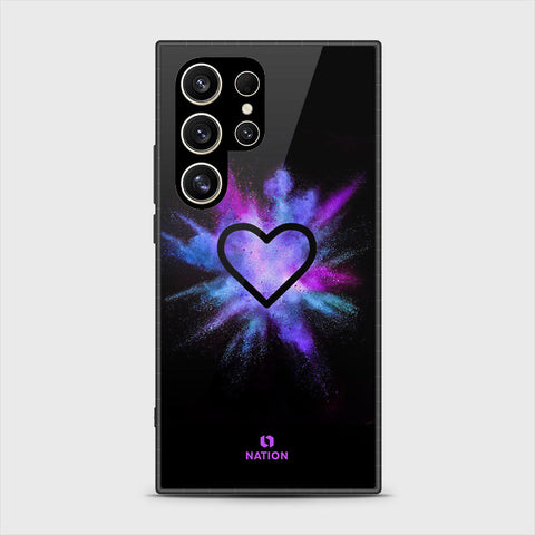 Samsung Galaxy S24 Ultra Cover- Onation Heart Series - HQ Ultra Shine Premium Infinity Glass Soft Silicon Borders Case