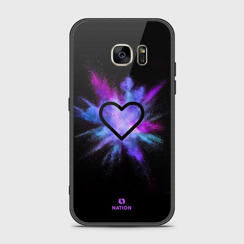 Samsung Galaxy S7 Cover- Onation Heart Series - HQ Ultra Shine Premium Infinity Glass Soft Silicon Borders Case