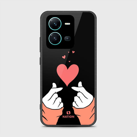 Vivo V25 5G Cover- Onation Heart Series - HQ Ultra Shine Premium Infinity Glass Soft Silicon Borders Case