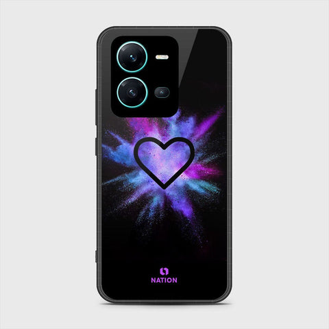 Vivo V25 5G Cover- Onation Heart Series - HQ Ultra Shine Premium Infinity Glass Soft Silicon Borders Case