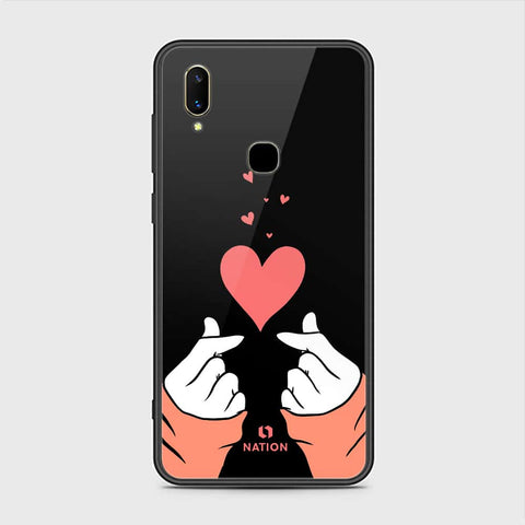 Vivo V11i Cover- Onation Heart Series - HQ Ultra Shine Premium Infinity Glass Soft Silicon Borders Case