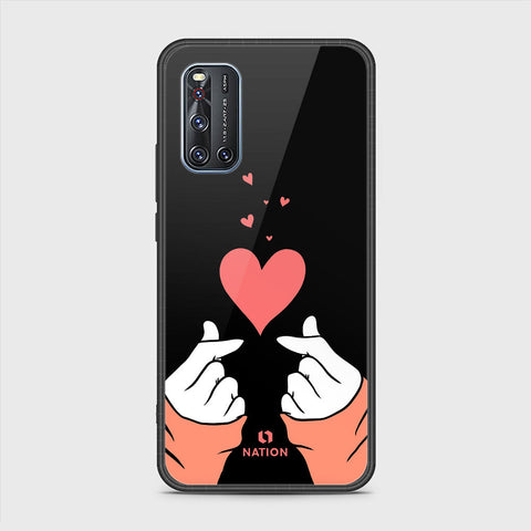 Vivo V19 Cover- Onation Heart Series - HQ Ultra Shine Premium Infinity Glass Soft Silicon Borders Case