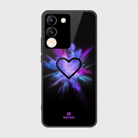 vivo V29e Cover- Onation Heart Series - HQ Ultra Shine Premium Infinity Glass Soft Silicon Borders Case