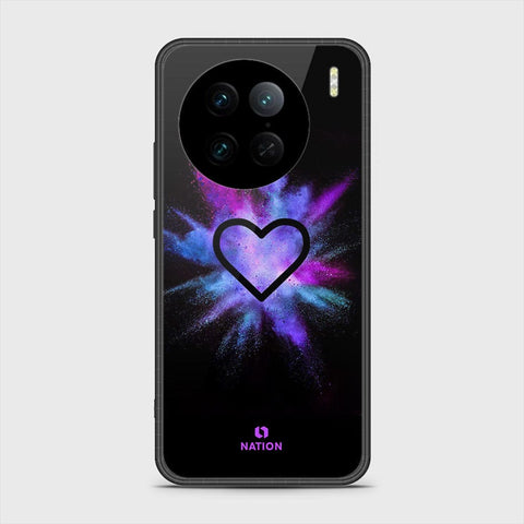 Vivo X90 Pro Cover - Onation Heart Series - HQ Ultra Shine Premium Infinity Glass Soft Silicon Borders Case