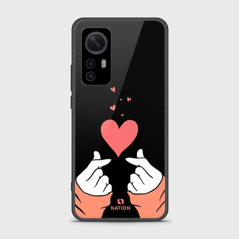 Xiaomi 12X Cover- Onation Heart Series - HQ Ultra Shine Premium Infinity Glass Soft Silicon Borders Case