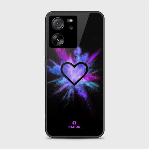 Xiaomi 13T Cover- Onation Heart Series - HQ Ultra Shine Premium Infinity Glass Soft Silicon Borders Case