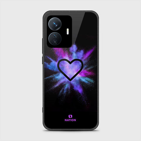 Vivo Y77e Cover- Onation Heart Series - HQ Ultra Shine Premium Infinity Glass Soft Silicon Borders Case