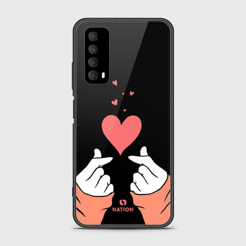 Huawei Psmart 2021 Cover- Onation Heart Series - HQ Ultra Shine Premium Infinity Glass Soft Silicon Borders Case