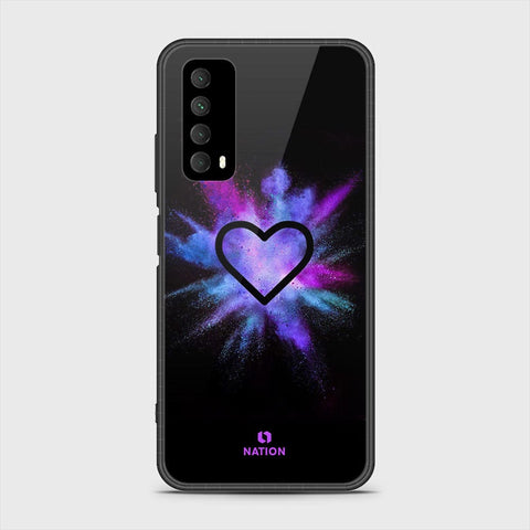 Huawei Psmart 2021 Cover- Onation Heart Series - HQ Ultra Shine Premium Infinity Glass Soft Silicon Borders Case