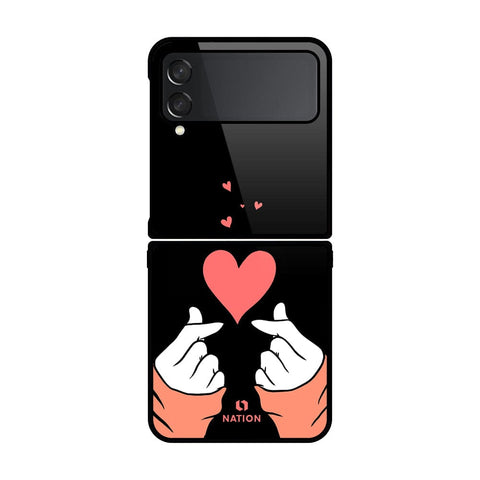 Samsung Galaxy Z Flip 4 5G Cover- Onation Heart Series - HQ Premium Shine Durable Shatterproof Case - Soft Silicon Borders