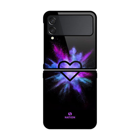 Samsung Galaxy Z Flip 4 5G Cover- Onation Heart Series - HQ Premium Shine Durable Shatterproof Case - Soft Silicon Borders