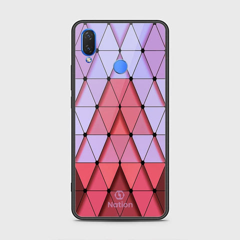 Huawei Y9 2019 Cover - ONation Pyramid Series - HQ Ultra Shine Premium Infinity Glass Soft Silicon Borders Case