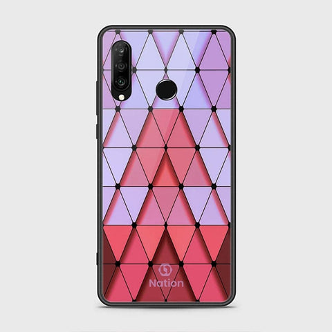 Huawei P30 lite Cover - ONation Pyramid Series - HQ Ultra Shine Premium Infinity Glass Soft Silicon Borders Case