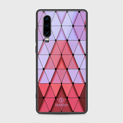 Huawei P30 Cover - ONation Pyramid Series - HQ Ultra Shine Premium Infinity Glass Soft Silicon Borders Case