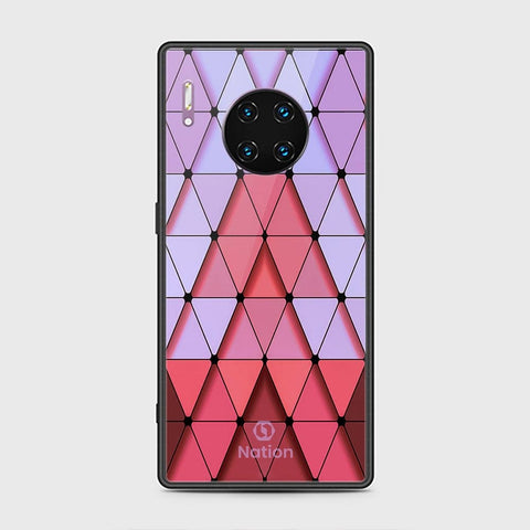 Huawei Mate 30 Pro Cover - ONation Pyramid Series - HQ Ultra Shine Premium Infinity Glass Soft Silicon Borders Case