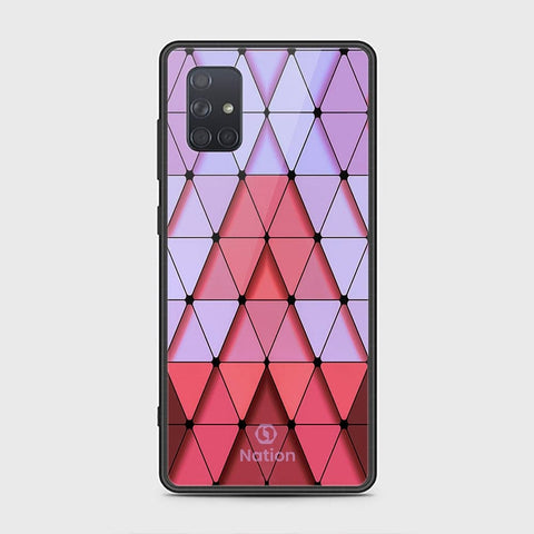 Samsung Galaxy A71 Cover - ONation Pyramid Series - HQ Ultra Shine Premium Infinity Glass Soft Silicon Borders Case