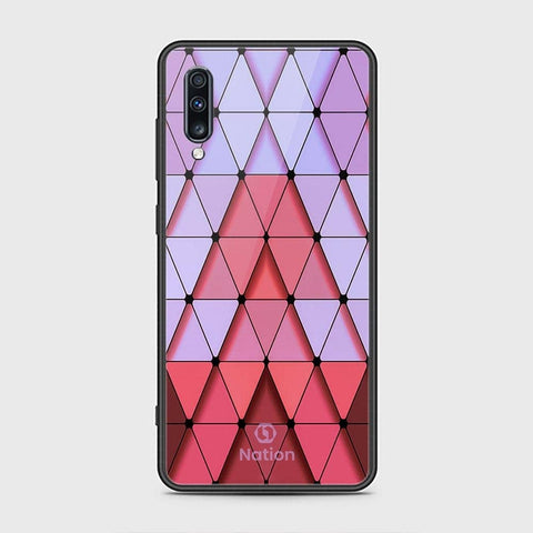 Samsung Galaxy A70 Cover - Onation Pyramid Series - HQ Ultra Shine Premium Infinity Glass Soft Silicon Borders Case