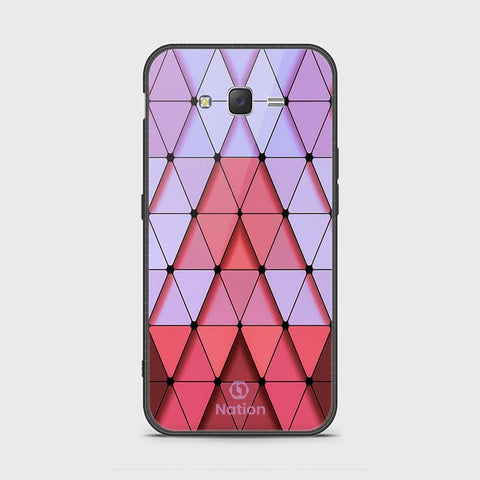 Samsung Galaxy J7 2015 Cover - Onation Pyramid Series - HQ Ultra Shine Premium Infinity Glass Soft Silicon Borders Case