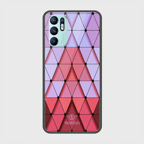 Oppo Reno 6 Cover - Onation Pyramid Series - HQ Ultra Shine Premium Infinity Glass Soft Silicon Borders Case