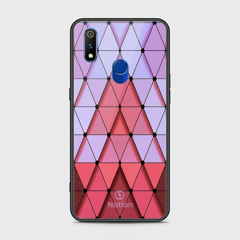 Realme 3 Pro Cover - ONation Pyramid Series - HQ Ultra Shine Premium Infinity Glass Soft Silicon Borders Case