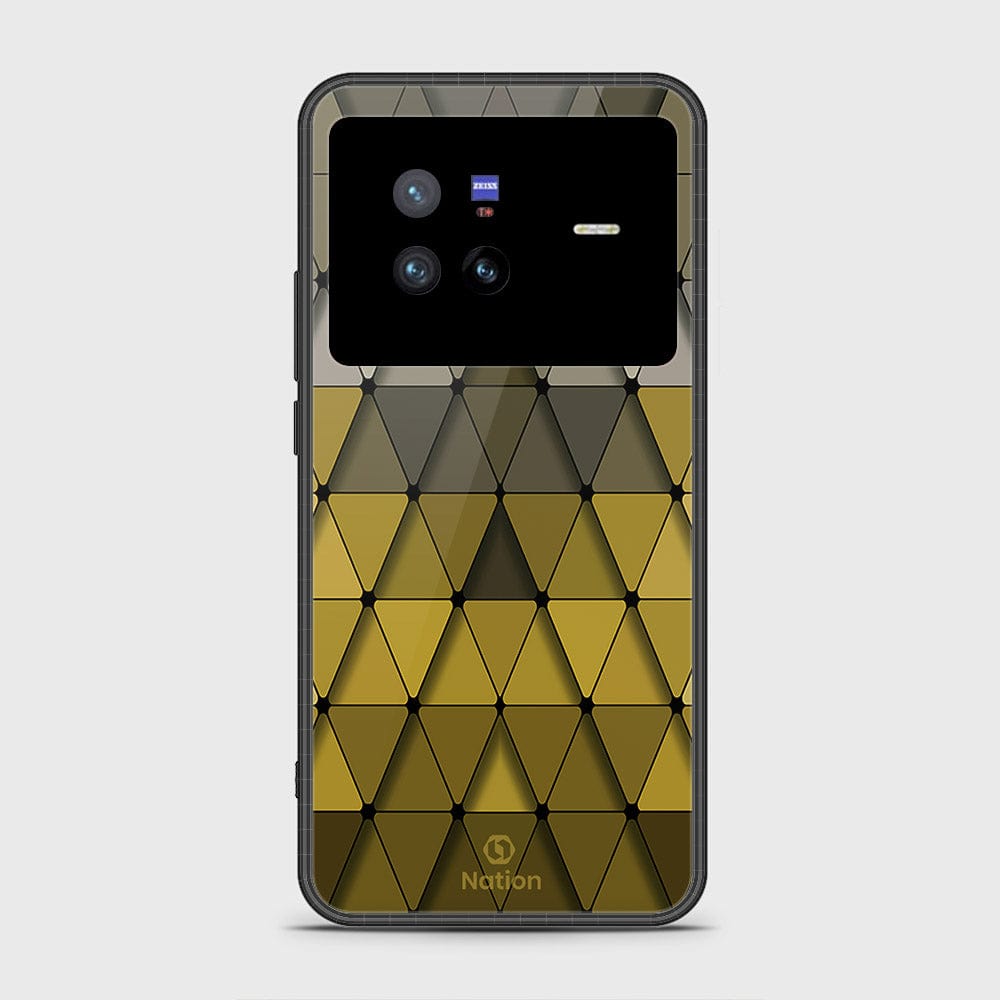 Vivo X80 Cover- Onation Pyramid Series - HQ Ultra Shine Premium Infinity Glass Soft Silicon Borders Case