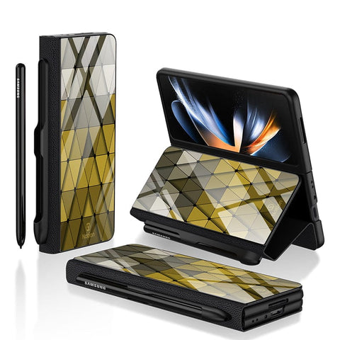 Samsung Galaxy Z Fold 3 5G Cover- Onation Pyramid Series - HQ Ultra Shine Premium Infinity Glass Soft Silicon Borders Case