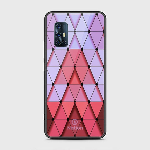 Vivo V17 Cover - ONation Pyramid Series - HQ Ultra Shine Premium Infinity Glass Soft Silicon Borders Case