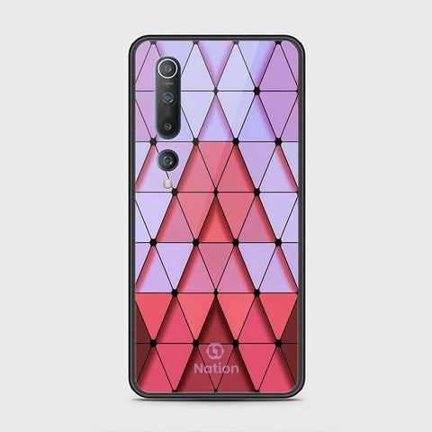 Xiaomi Mi 10 Cover - ONation Pyramid Series - HQ Ultra Shine Premium Infinity Glass Soft Silicon Borders Case