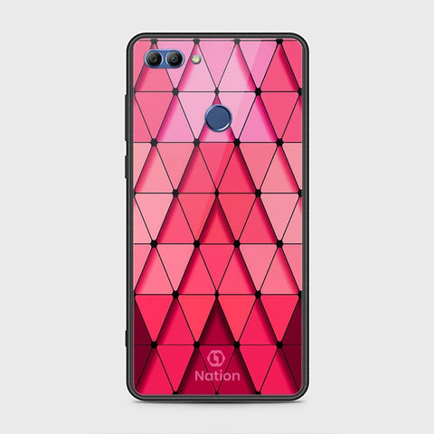 Huawei Y9 2018 Cover - ONation Pyramid Series - HQ Ultra Shine Premium Infinity Glass Soft Silicon Borders Case