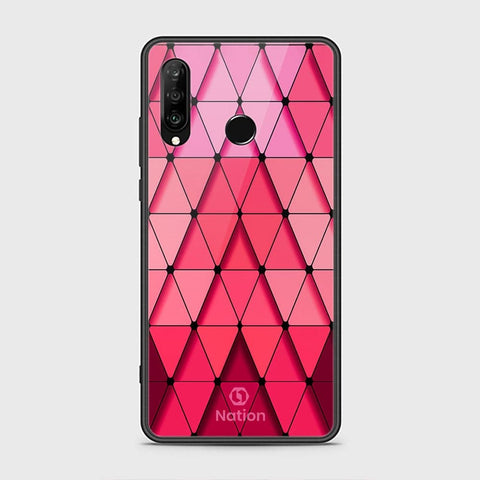 Huawei P30 lite Cover - ONation Pyramid Series - HQ Ultra Shine Premium Infinity Glass Soft Silicon Borders Case