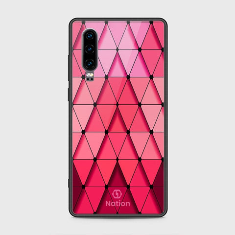 Huawei P30 Cover - ONation Pyramid Series - HQ Ultra Shine Premium Infinity Glass Soft Silicon Borders Case