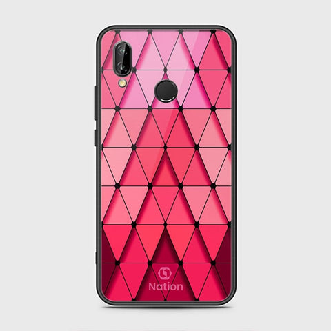 Huawei P20 Lite Cover - ONation Pyramid Series - HQ Ultra Shine Premium Infinity Glass Soft Silicon Borders Case